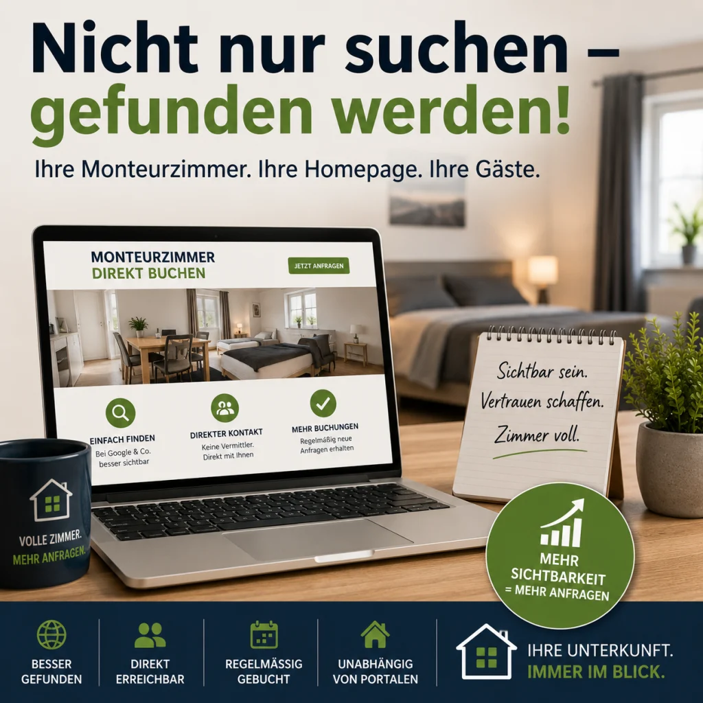 Monteurzimmervermieter wollen gefunden werden